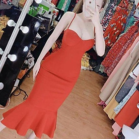 Đầm cúp quả ngực 2 dây đuôi cá sexy