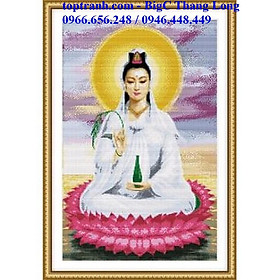 Mua tranh thêu chữ thập Bồ tát ngồi đài sen R206 ( chưa thêu  thêu kín)