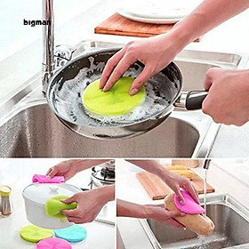 Mua ( sỉ 2.5k) Miếng silicon rửa chén dĩa đa năng- (MẪU tròn có gai)
