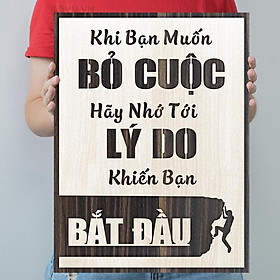 Mua Tranh chữ slogan LEVU LV003  Khi bạn muốn bỏ cuộc  hãy nhớ tới lý do khiến bạn bất đầu