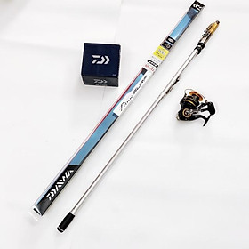 bộ combo cần câu lục DAIWA  cần lục DAIWA dài 4m25 t33 + máy câu DAiWA MGZ 5000 fum kim loại 1 bộ y hình