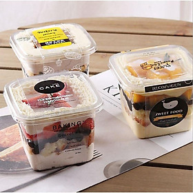 Mua Hộp nhựa vuông đựng bánh tiramisu/mousse (set 10 hộp)