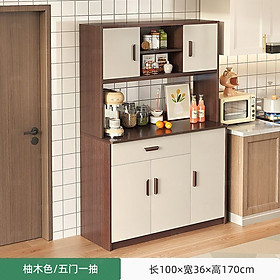 KỆ ĐỂ ĐỒ HUCHU KỆ NHÀ BẾP ĐA NĂNG ĐỂ NỒI CƠM ĐIỆN, LÒ NƯỚNG, LÒ VI SÓNG KẾT HỢP TỦ BẾP MÃ HC-618 CHẤT LIỆU GỖ CAO CẤP - Khung nâu-cánh trắng - Ngang 100cm