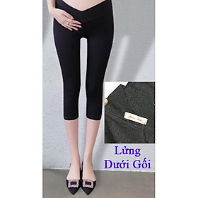 Quần bầu leging cạp chéo chất cotton co giãn 4 chiều, thiết kế Dài - Lửng đủ size cho mẹ bầu từ 40 đến 82kg