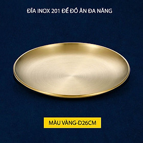 Mua Đĩa để đồ ăn đa năng bằng inox 201 tiện dụng  màu vàng hoặc bạc tùy chọn