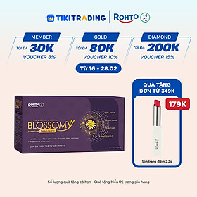 Nước uống collagen thảo dược giúp đẹp da, hỗ trợ ngủ ngon Blossomy Premium lốc 10 chai x 50ml
