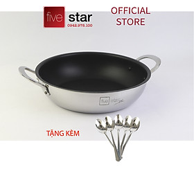 Chảo chống dính 2 lớp inox 430 cao cấp FiveStar Standard 2 quai bếp từ