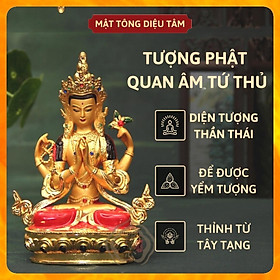 Tượng phật quan âm tứ thủ thờ cúng mật tông , tượng phật để ô tô