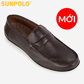 Giày da nam, giày lười da nam sunpolo su2589