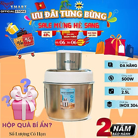 Mua Máy Xay Thịt inox Haatz CIM382 - 2 Cối 2 5L  500W Kèm Phụ Kiện Đánh Ruốc - Hàng Chính Hãng Bảo Hành 2 Năm
