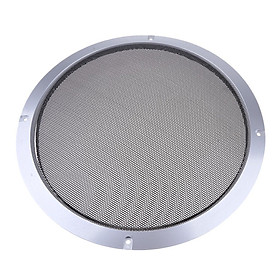 10 Inch Speaker Grills Cover Case with 4 pcs Screws for Speaker Mounting Home Audio DIY -275mm Outer Diameter Silver