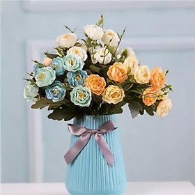 Mua Hoa giả-Hoa hồng Camellia 10 bông dài 30cm trang trí nhà cửa