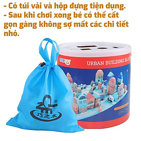 Đồ chơi trẻ em lắp ráp mô hình, đồ chơi gỗ thông minh phát triển trí tuệ Urban Building Block 133 chi tiết-Đồ chơi Mẹ và Bé Unmei