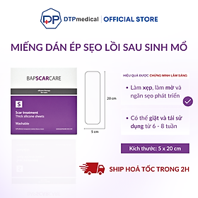 Miếng dán mờ sẹo Bapscarcare S, miếng dán làm phẳng và mềm sẹo lồi, sẹo phì đại, sẹo lâu năm hiệu quả