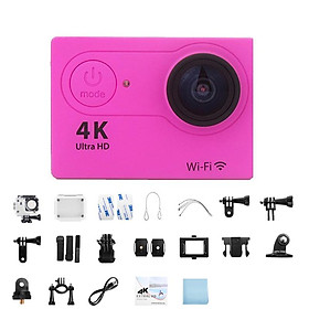 Camera hành động 4K Ultra HD 1080p/30fps 2.0 inch màn hình WiFi điều khiển từ xa Mini máy ảnh không thấm nước DV Mũ bảo hiểm Go Sport Camera Pro Color: Pink