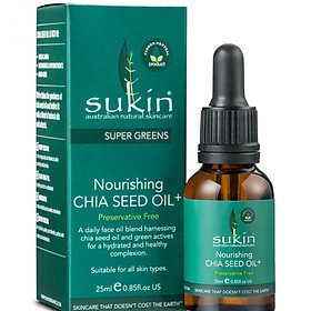 Serum dưỡng da Sukin Super Greens Nourishing Chia Seed Oil+ 25ml