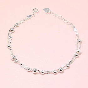 Lắc Tay Bạc Ý S925 Dây Kép Hạt Bi Nhỏ Xinh L1773 - Bảo Ngọc Jewelry