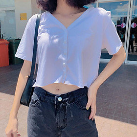  Áo Croptop Nữ UNI Tay Ngắn Form Rộng Ulzzang (ẢNH THẬT)