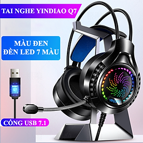 Mua Tai nghe YINDIAO Q7 chuyên game có đèn led 7 màu có mic dành cho game thủ CỔNG USB 7.1 - Hàng Chính Hãng