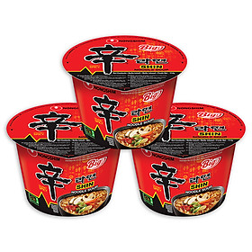 Combo 3 tô mì cay Shin Ramyun Nongshim Hàn Quốc 114g/tô