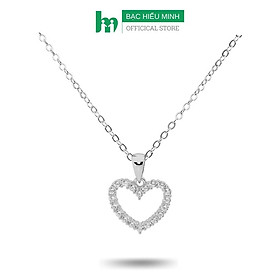 Dây Chuyền Nữ Bạc Hình Trái Tim Yêu Thương Đính Đá BẠC HIỂU MINH DMD447