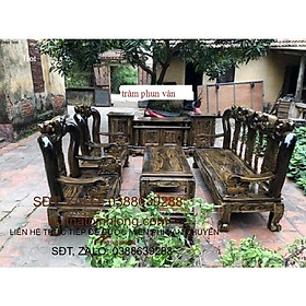 Mua bộ bàn ghế phòng khách minh quốc đào gỗ tràm tay 10 phun vân