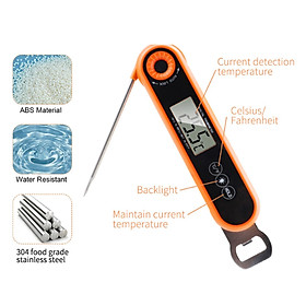 Food Thermometer Electric Meat Thermometer Probe for Kitchen Frying Cooking