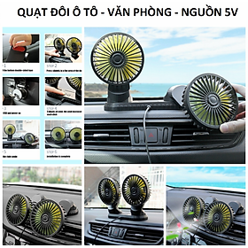 SIÊU GIÁ VỚI 2 QUẠT GIÓ QUẠT ĐÔI TRÊN XE HƠI ÔTÔ 12V-24V GIÓ CỰC MẠNH MÁT MẪU MỚI HÀNG CAO CẤP