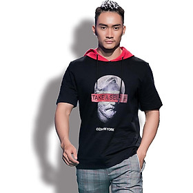 Áo Hoodie Nam CIZA Ngắn Tay Take A Selfie Có Nón AHNN01