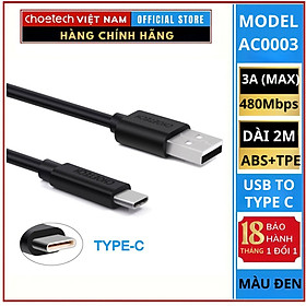 Mua Cáp sạc Choetech AC000  nhanh và truyền dữ liệu USB to Type C 3A Series ( Hàng chính hãng)
