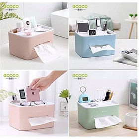 Hộp đựng giấy ăn ECOCO đa năng nắp rút siêu đẹp
