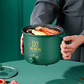 Mua Nồi Lẩu Điện Mini 2 CHẾ ĐỘ  Ca Nấu Mì Siêu Tốc CHỐNG DÍNH Tặng Kèm Xửng Hấp SIÊU XINH