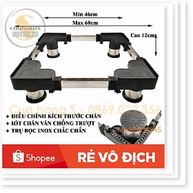 Chân kệ máy giặt tủ lạnh cao cấp trụ Inox