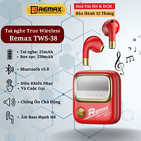 Mua Tai nghe True Wireless Remax TWS-38 phong cách retro âm thanh chuẩn HIFI chạm cảm ứng có mic dùng cho IOS và Android - Hàng Chính Hãng Remax