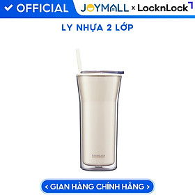 Ly nhựa 2 lớp Lock&Lock Daily Essential Cold Cup 770ml HAP526, Hàng chính hãng, nắp công thái học, kèm ống hút - JoyMall