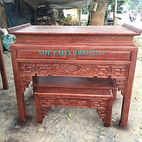 Mua Bàn thờ gỗ mít kèm tủ cơm cao cấp 1m53 chân 8