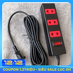 Ổ cắm Điện Quang ECO ĐQ ESK 2BR 32 ECO (3 lỗ 2 chấu, dây dài 2m màu đen đỏ)