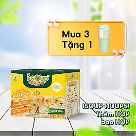 Súp Nấm Yến Mạch Ăn Liền ISOUP HUUPS Ngon,Dinh Dưỡng,Tiện Lợi (Hộp X 3 Viên) - Súp Ăn Liền Sấy Thăng Hoa