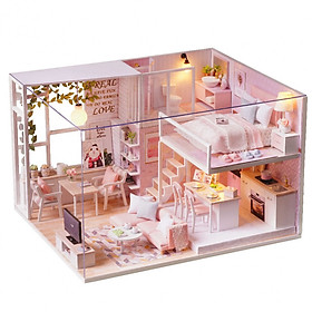 Hình ảnh Mô Hình Lắp Ghép DIY - Pink House ( Tặng Kèm Mica Che Bụi)