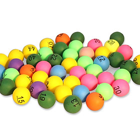 Bộ 50 quả bóng bàn xổ số 40mm đã in sẵn số dùng để chơi game - Tùy chọn màu sắc-Màu Trộn màu
