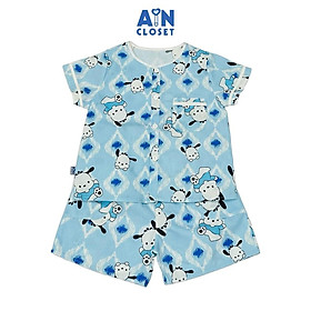 Bộ quần áo Ngắn bé trai hoạ tiết Cún Xanh Cotton - AICDBT8YOFQU - AIN Closet