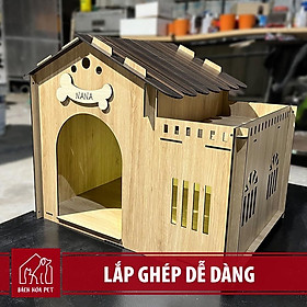 Mua Nhà ở dành cho chó mèo BHP3 bằng gỗ chống thấm rộng rãi thoải mái lắp ghép thông minh