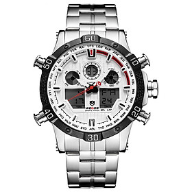 Đồng hồ WEIDE WH6901 điện tử kỹ thuật số,thạch anh,Giờ kép chống thấm nước-Màu trắng