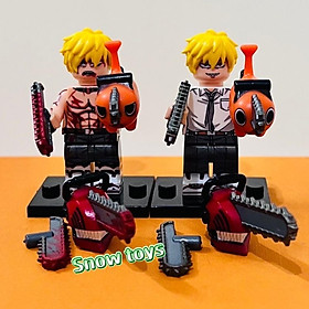 Minifigures Chainsaw man - Mô hình đồ chơi mini Chainsaw man - Denji Pochita Quỷ cưa lắp ráp lắp ghép xếp hình Pochita