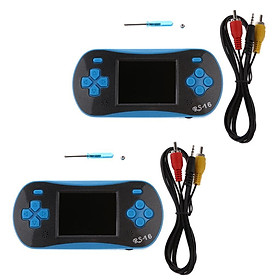 2Pieces RS-16 2.5'' LCD 260 Games Handheld Video Game Console Player with AV Cable for Kids Birthday Christmas Gift Blue