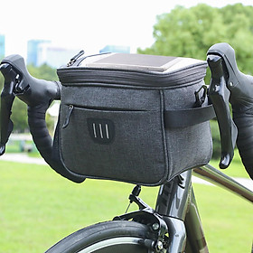 Túi đựng đựng đồ phía trước dành cho xe đạp, nhiều ngăn, đặt mọi thứ theo thứ tự, có sọc phản quang, đựng điện thoại màn hình cảm ứng