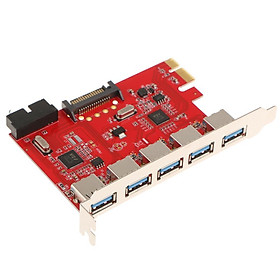 PCI-E to USB 3.0 5Port   Expansion Card with 20 pin for Desktop