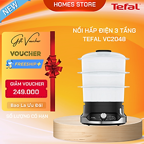 Mua Nồi Hấp Điện 3 Tầng TEFAL Ultra Compact VC2048 Hẹn Giờ Thông Minh Dung Tích 9 Lít Công Suất 800 W - Hàng Nhập Khẩu Đức