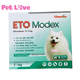 Viên nhai Vemedim Eto Modex diệt ve rận, bọ chét chó