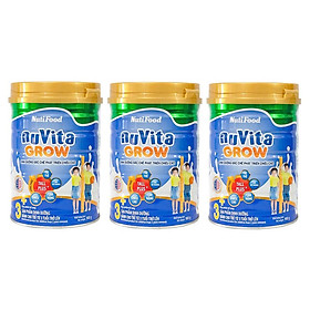 Bộ 3 Lon Sữa Bột NutiFood Nuvita Grow 3+ (900g)